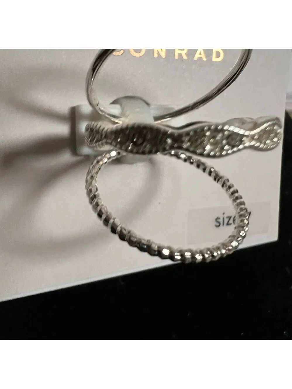Lauren Conrad Ring Set, Size 7, Bands, Silver-Tone w/clear Stones